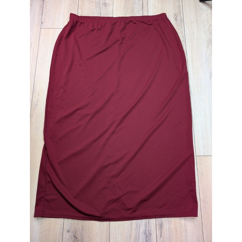 Kathie Lee Collection Maxi Stretch Skirt Size XL Burgundy Maroon Modest